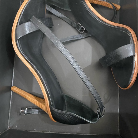Tibi Amber Black Leather Sandals Size 7.5 - Picture 3 of 6
